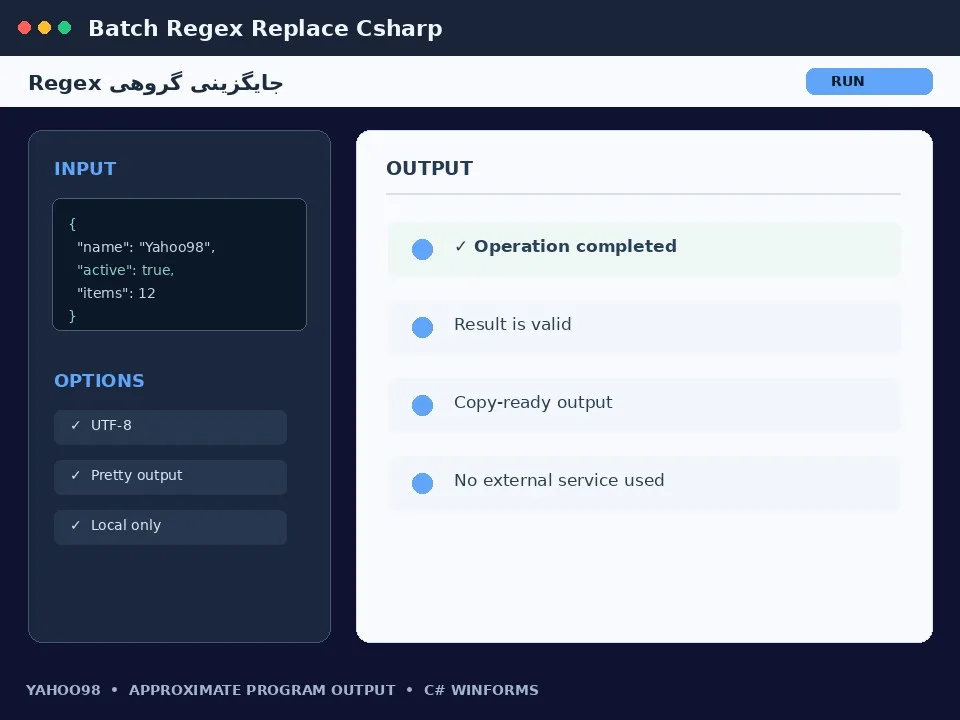 جایگزینی گروهی Regex — برنامه رایگان با سورس C#