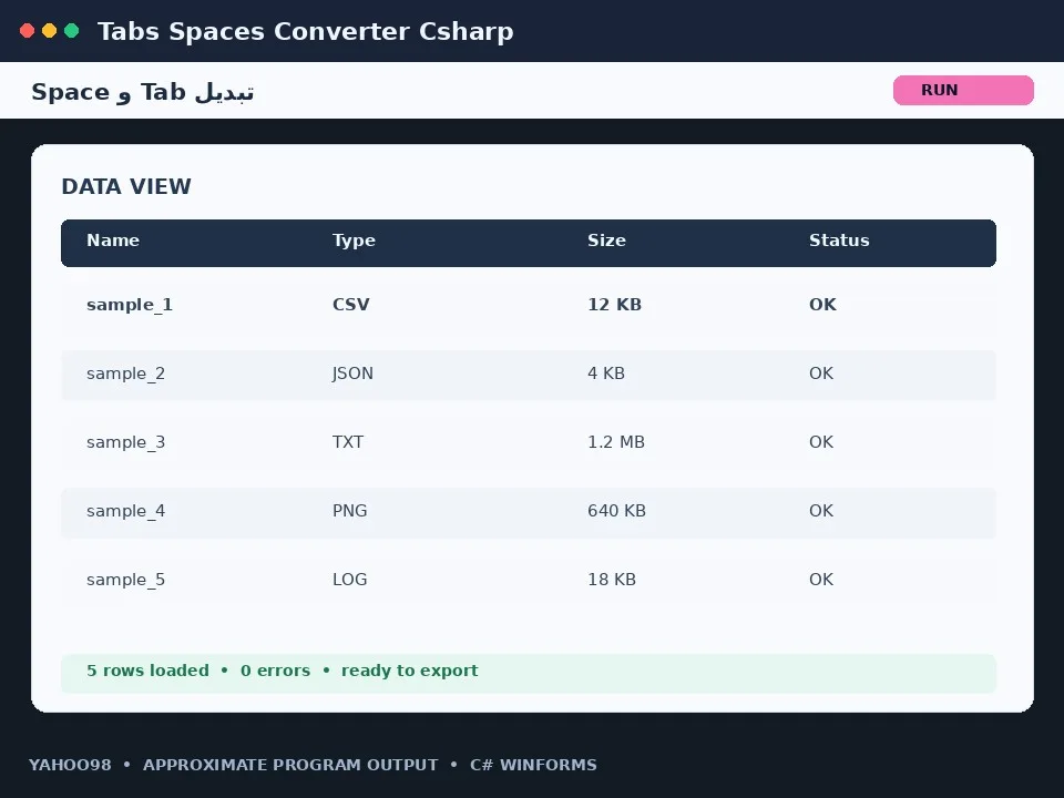 تبدیل Tab و Space — برنامه رایگان با سورس C#