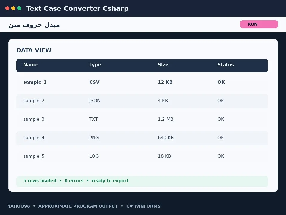 مبدل حروف متن — برنامه رایگان ویندوز با سورس C#