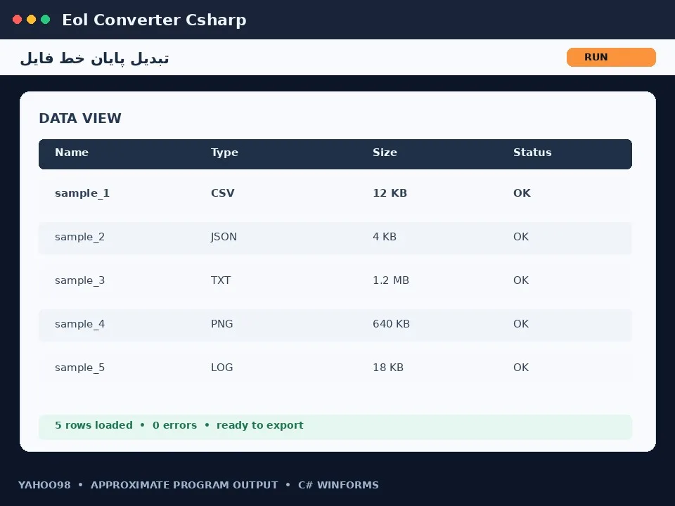 تبدیل پایان خط فایل — برنامه رایگان با سورس C#