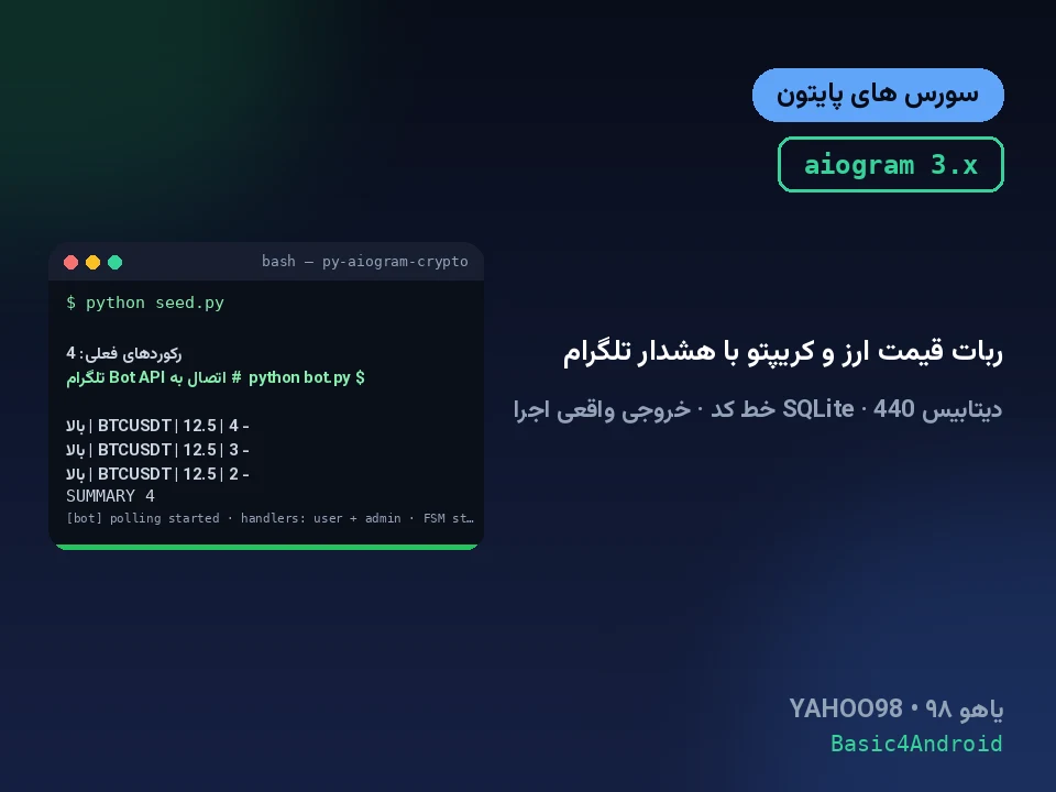 ربات قیمت ارز و کریپتو با هشدار تلگرام