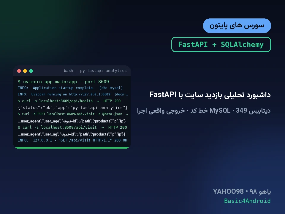 داشبورد تحلیلی بازدید سایت با FastAPI