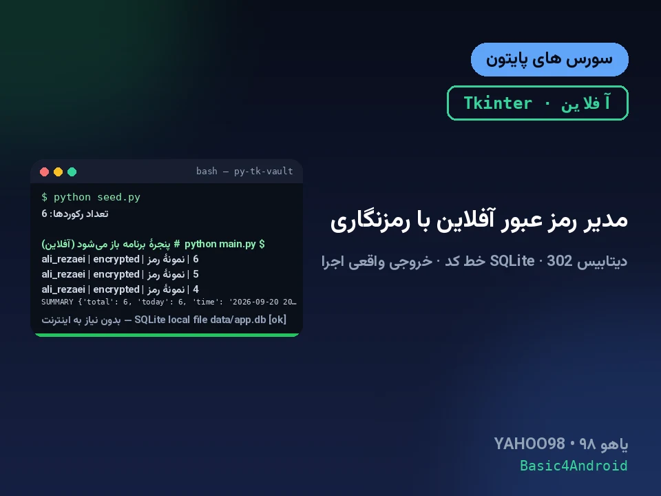 مدیر رمز عبور آفلاین با رمزنگاری